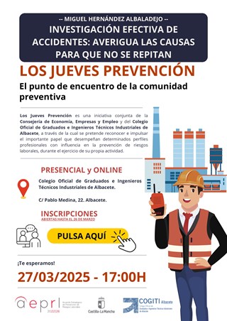 Jornada &#8220;Los Jueves Prevencin 27/03 &#8211; Investigacin efectiva de accidentes: Averiguar las causas 
